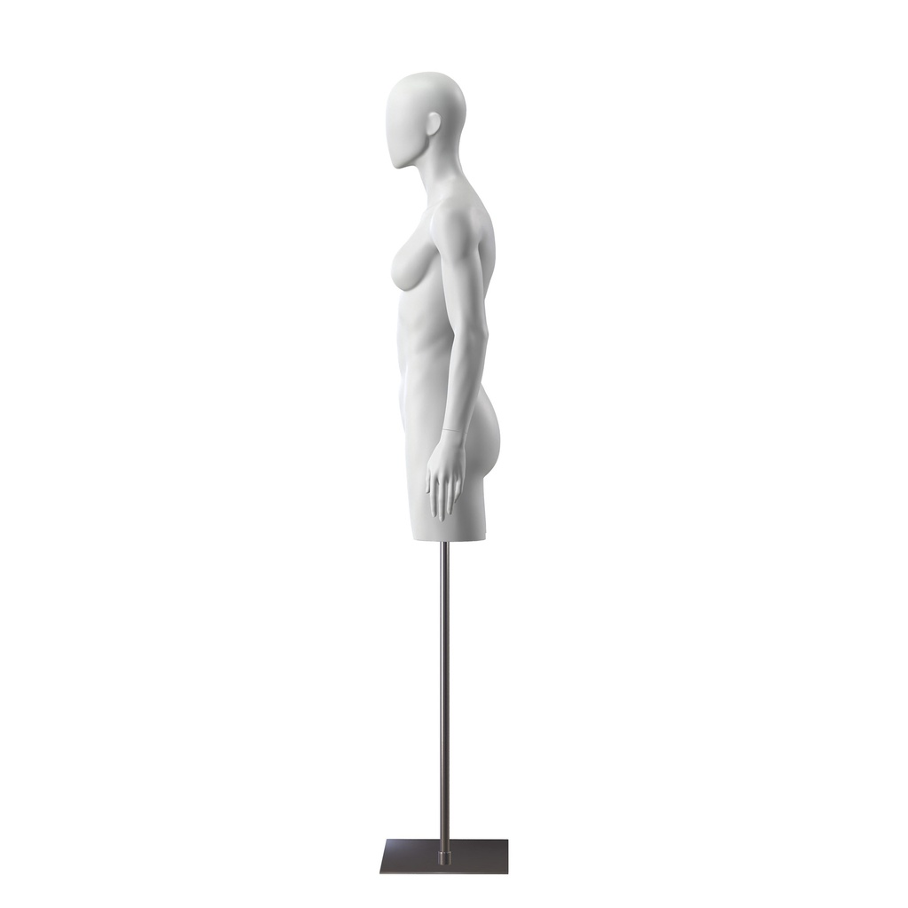 BINK - Sport torso with legs, female, grey, metal base, abstract head, pose 201