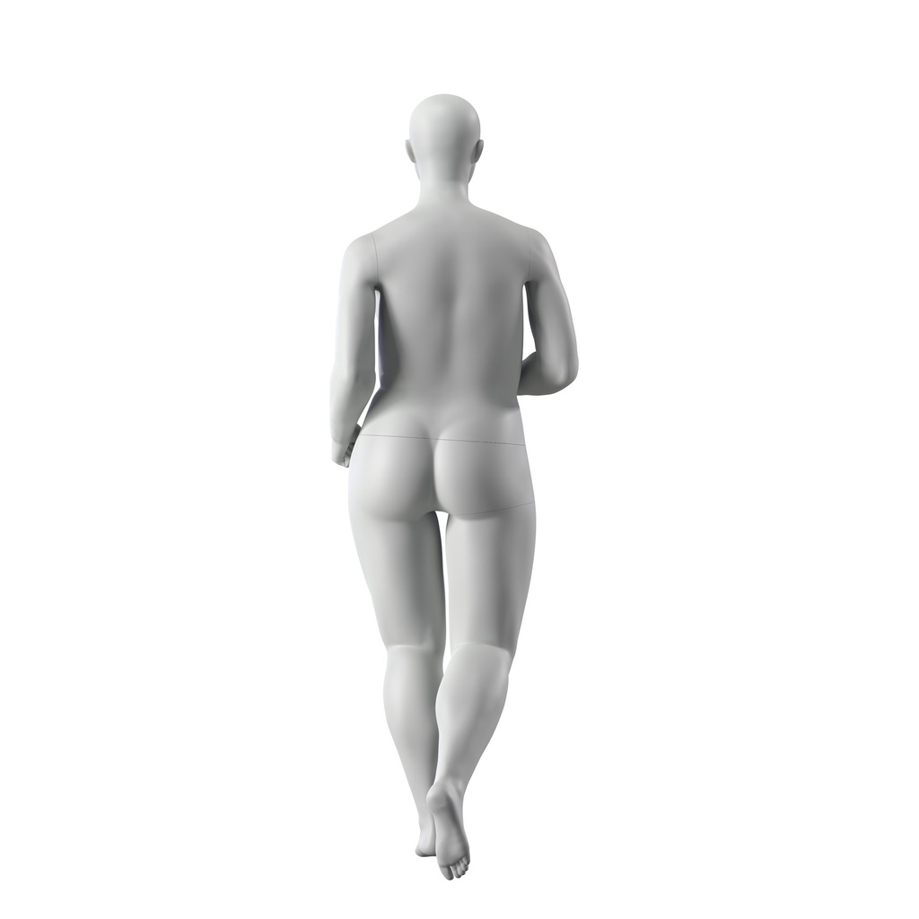 BINK - Plus Size running sport mannequin, female, grey, abstract head, standing pose 36