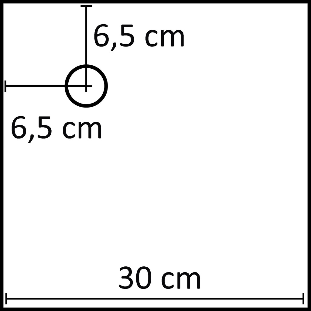 BINK - Square base for child mannequin, 30x30 cm, in brushed nickel, with footpin