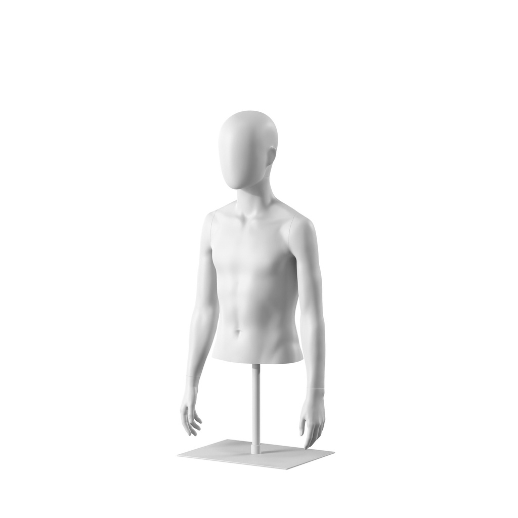 Korte kindertorso, 12jr, wit, staander, Bio FRP 