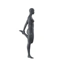 Stretching dames mannequin, grafiet grijs, gestilleerd hoofd, staande pose 03 
