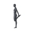 Stretching dames mannequin, grafiet grijs, gestilleerd hoofd, staande pose 03 