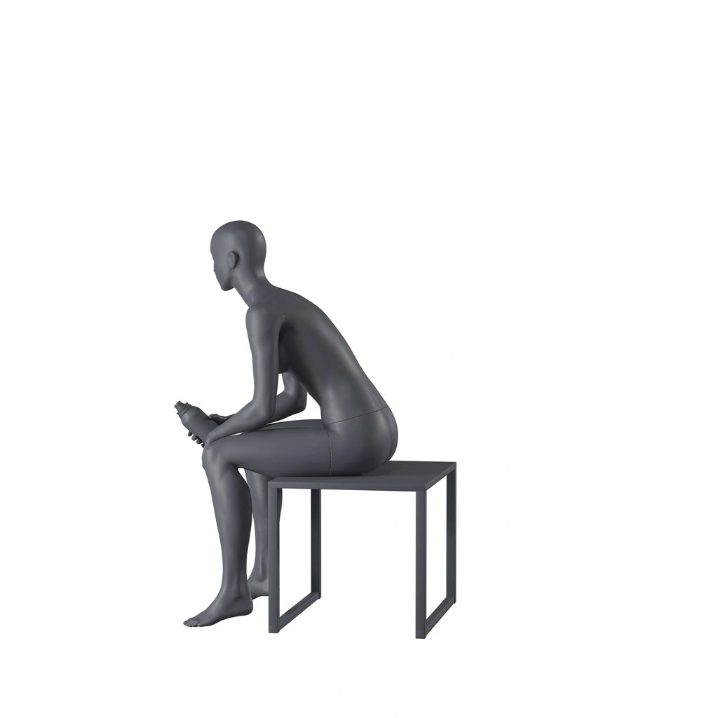 BINK - Sport mannequin, female, graphite grey, stylised head, standing pose 07