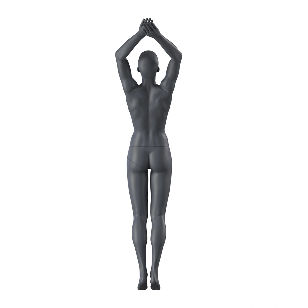 BINK - Mannequin sportif de plongée, femme, gris graphite, tête abstraite, pose debout 24