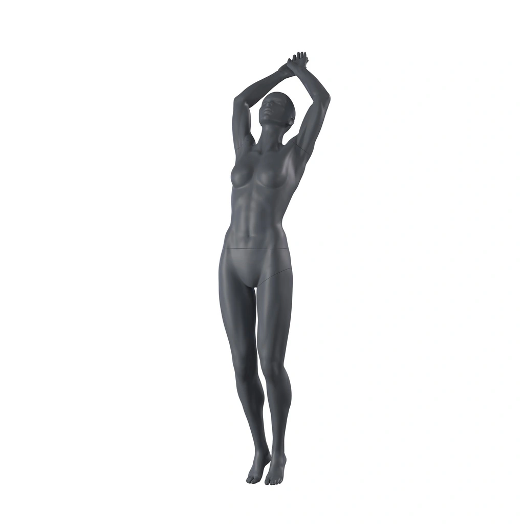 BINK - Mannequin sportif de plongée, femme, gris graphite, tête abstraite, pose debout 24