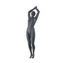 Duikende sport dames mannequin, grafiet grijs, gestilleerd hoofd, staande pose 24