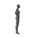 Sport dames mannequin, grafiet grijs, gestilleerd hoofd, staande pose 13
