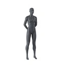 Sport dames mannequin, grafiet grijs, gestilleerd hoofd, staande pose 15
