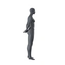 Sport dames mannequin, grafiet grijs, gestilleerd hoofd, staande pose 15