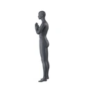 Yoga sport dames mannequin, grafiet grijs, gestilleerd hoofd, staande pose 17