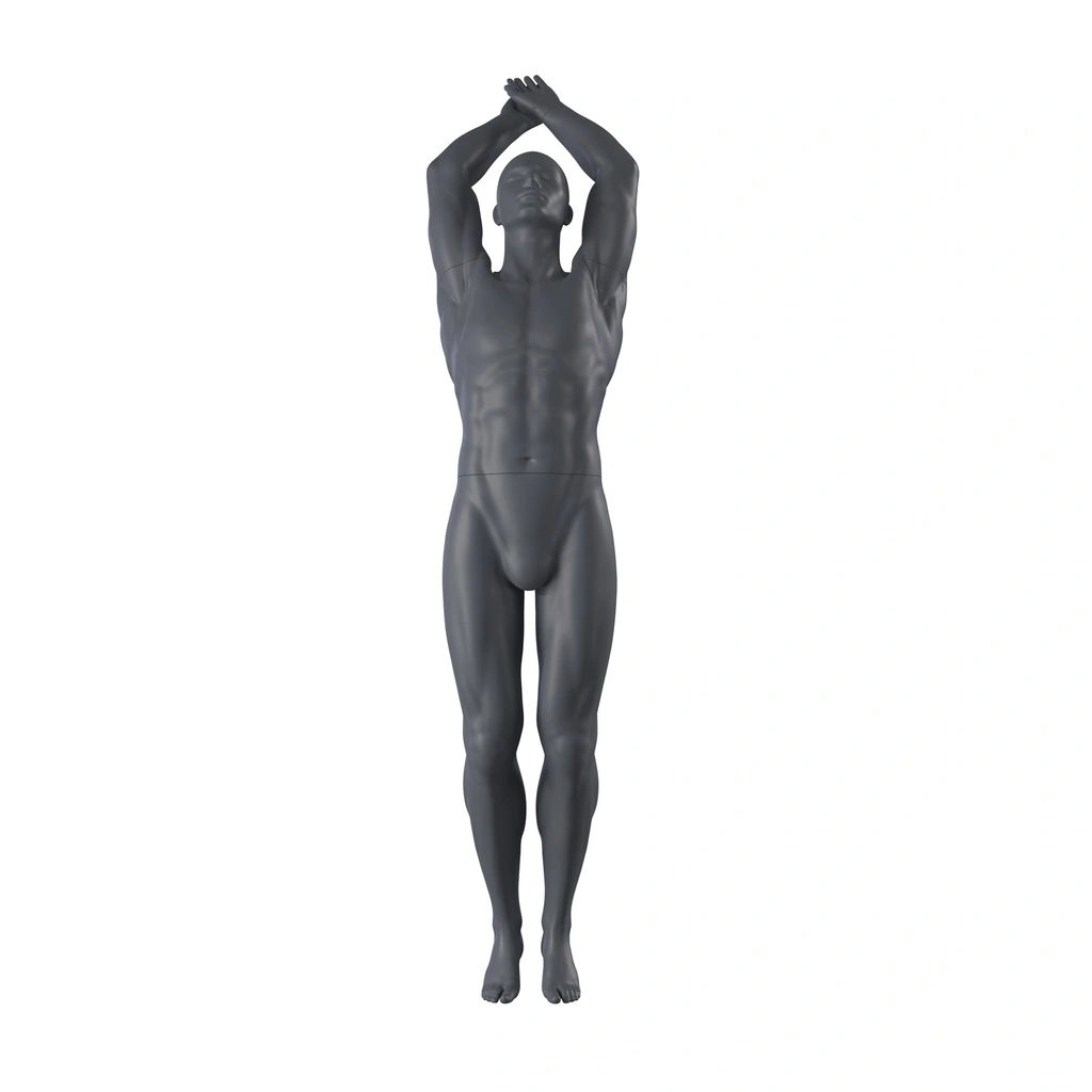 BINK - Mannequin sportif de plongée, homme, gris graphite, tête abstraite, pose debout 325