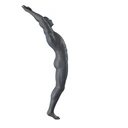 Duikende sport heren mannequin, grafiet grijs, gestilleerd hoofd, staande pose 325