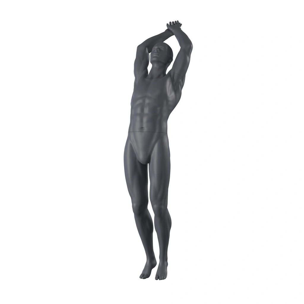 BINK - Mannequin sportif de plongée, homme, gris graphite, tête abstraite, pose debout 325