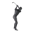 Golfer sport heren mannequin, grafiet grijs, gestilleerd hoofd, staande pose 343