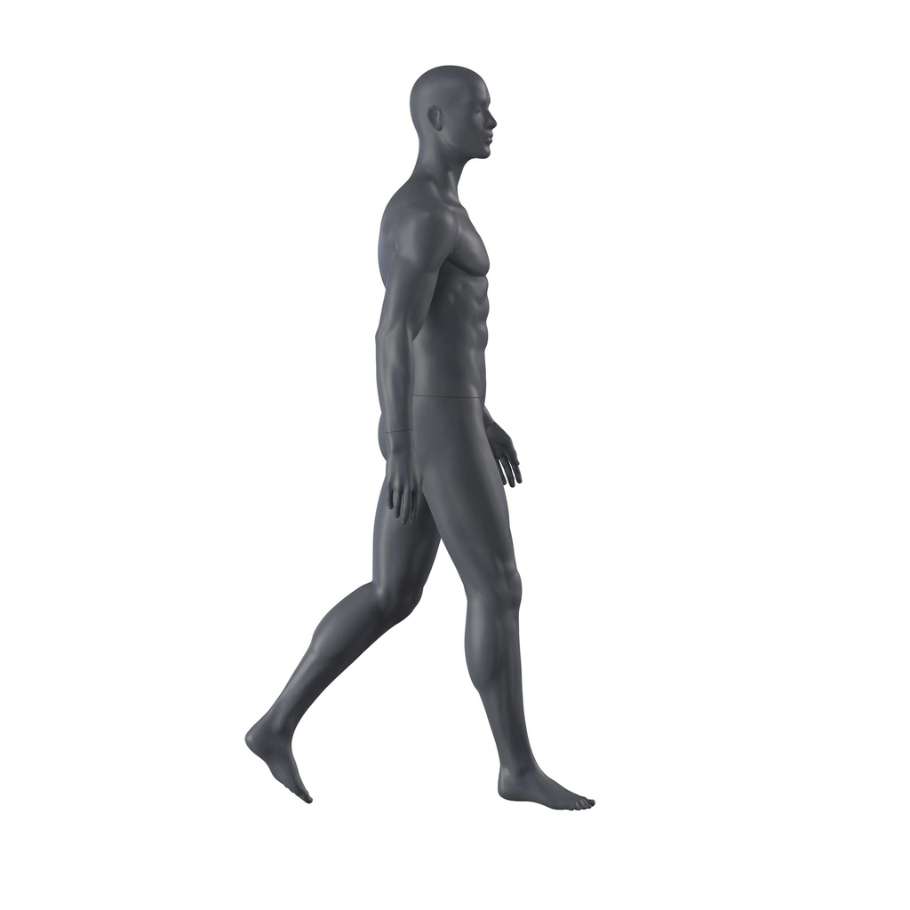 BINK - Sport mannequin, male, graphite grey, stylised head, standing pose 361