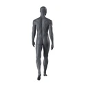 Sport heren mannequin, grafiet grijs, gestilleerd hoofd, staande pose 361