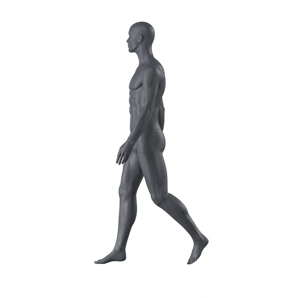 BINK - Sport mannequin, male, graphite grey, stylised head, standing pose 361