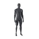 Sport heren mannequin met prothesebeen, grafiet grijs, gestilleerd hoofd, staande pose 401