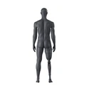 Sport heren mannequin met prothesebeen, grafiet grijs, gestilleerd hoofd, staande pose 401