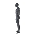 Sport heren mannequin met prothesebeen, grafiet grijs, gestilleerd hoofd, staande pose 401