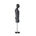 Sport herentorso met benen, grafiet grijs, metalen sokkel, gestilleerd hoofd, pose 501