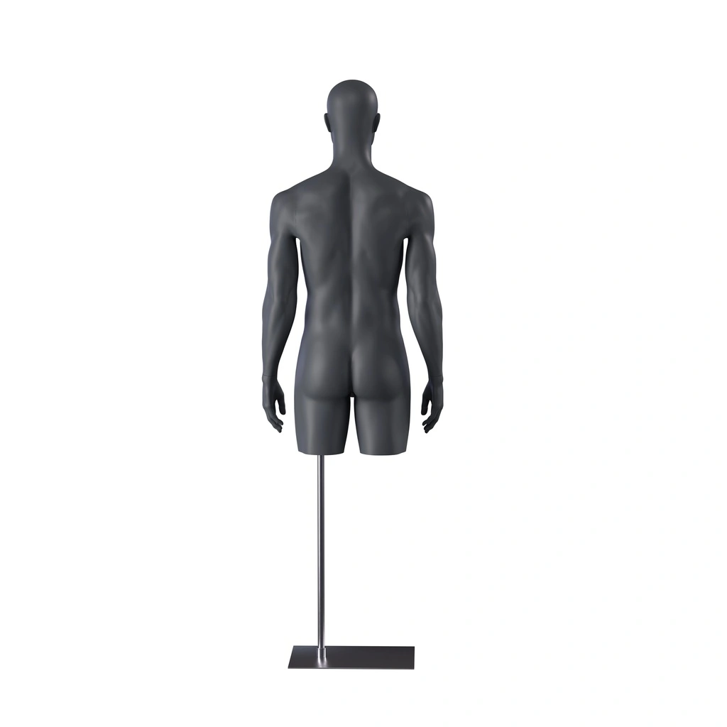 BINK - Sport torso with legs, male, graphite grey, metal base, stylisedt head, pose 501
