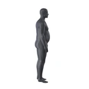 Volslanke sport heren mannequin, grafiet grijs, gestilleerd hoofd, staande pose 351