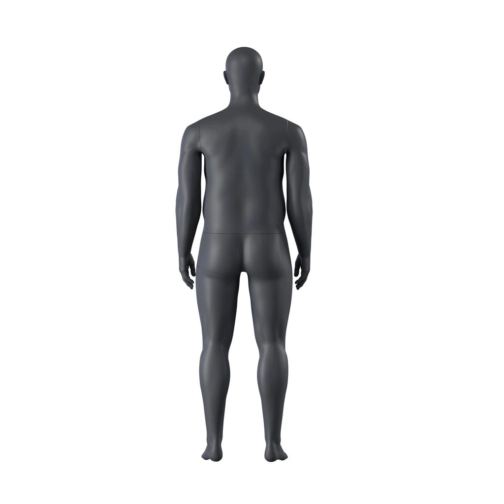 BINK - Plus size sport mannequin, male, graphite grey, stylised head, standing pose 351