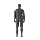 Volslanke sport heren mannequin, grafiet grijs, gestilleerd hoofd, staande pose 351