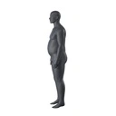 Volslanke sport heren mannequin, grafiet grijs, gestilleerd hoofd, staande pose 351