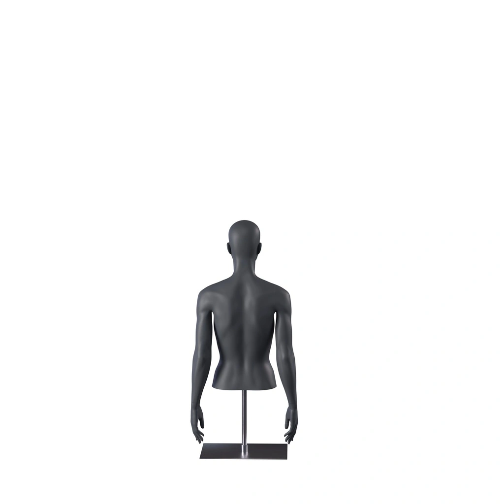 BINK - Sport bust without legs, female, graphite grey, metal base, stylisedt head, pose 251