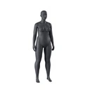 Volslanke sport dames mannequin, grafiet grijs, gestilleerd hoofd, staande pose 33 