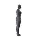 Volslanke sport dames mannequin, grafiet grijs, gestilleerd hoofd, staande pose 33 