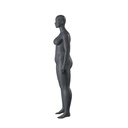 Volslanke sport dames mannequin, grafiet grijs, gestilleerd hoofd, staande pose 33 