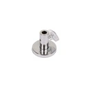 Square base 30x30 cm, white powdercoated steel, calf connector included, 8x5.5 cm