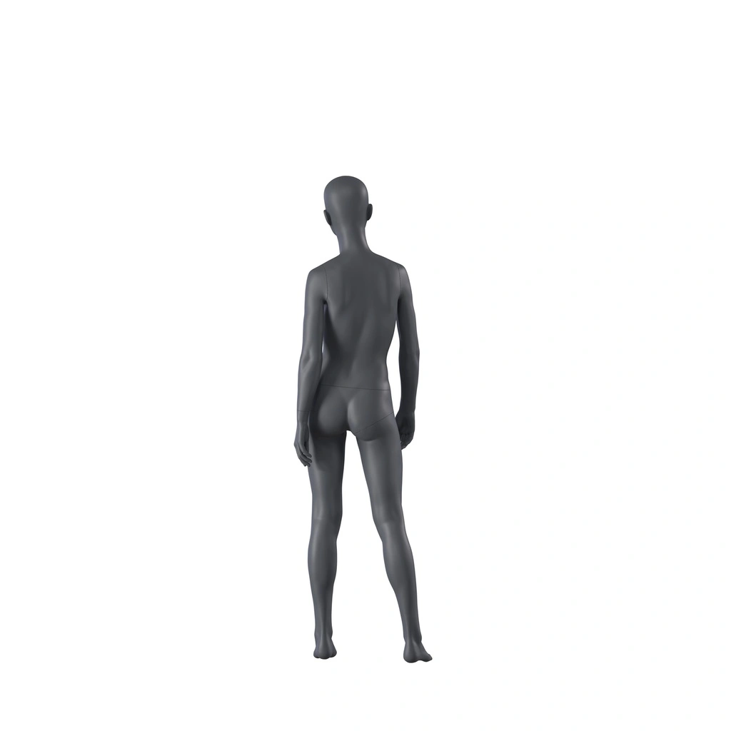 BINK - Mannequin sportif, enfant, gris graphite, fille de12 ans, tête abstraite, pose debou 607