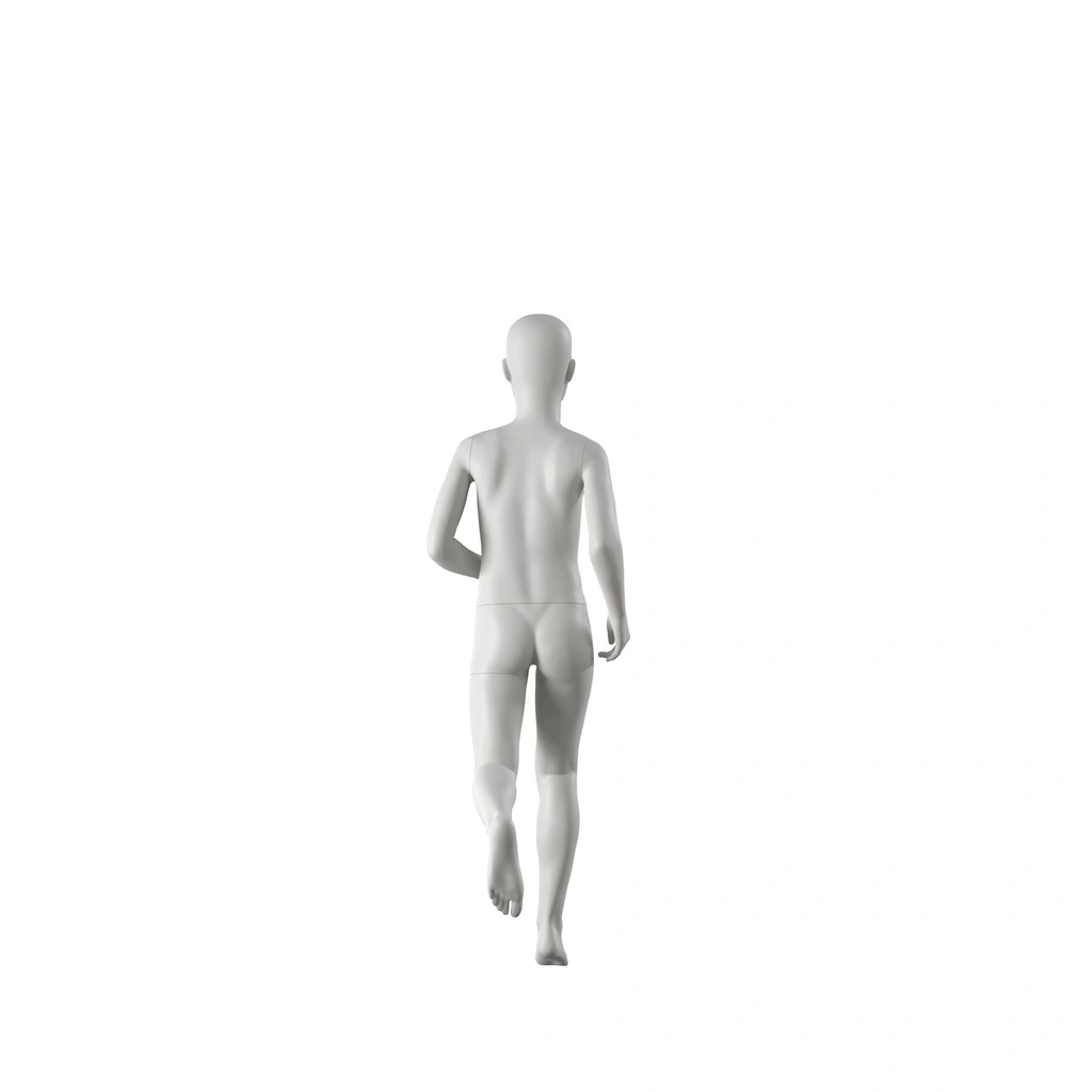 Sport mannequin kind, grijs, 10 jaar, abstract hoofd, running pose 609