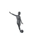 Sport mannequin kind, grafiet grijs, 10 jaar, gestilleerd hoofd, voetbal pose 613