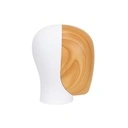Herenhoofd Cosmic collectie, abstract, wit met hout look 