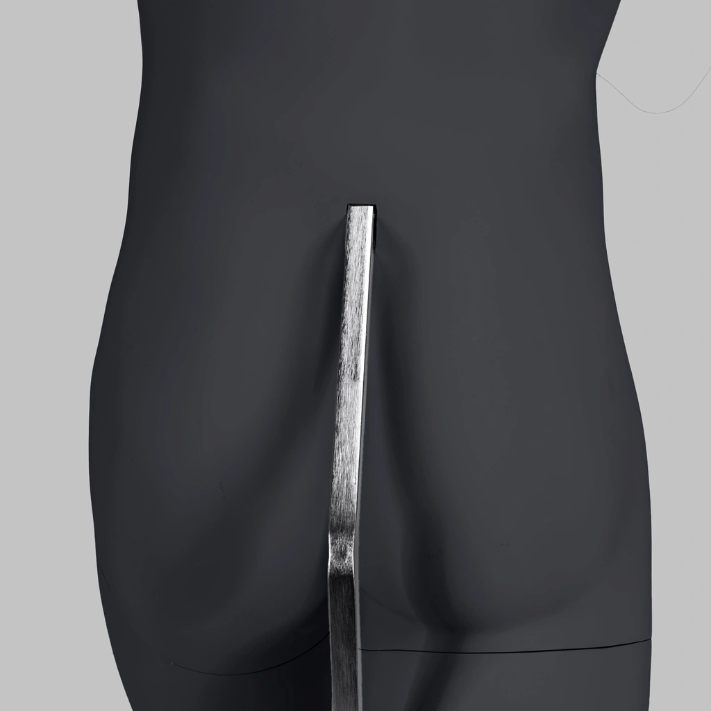 BINK - Tennis and padel sport mannequin, male, graphite grey, stylised head, standing pose 313 