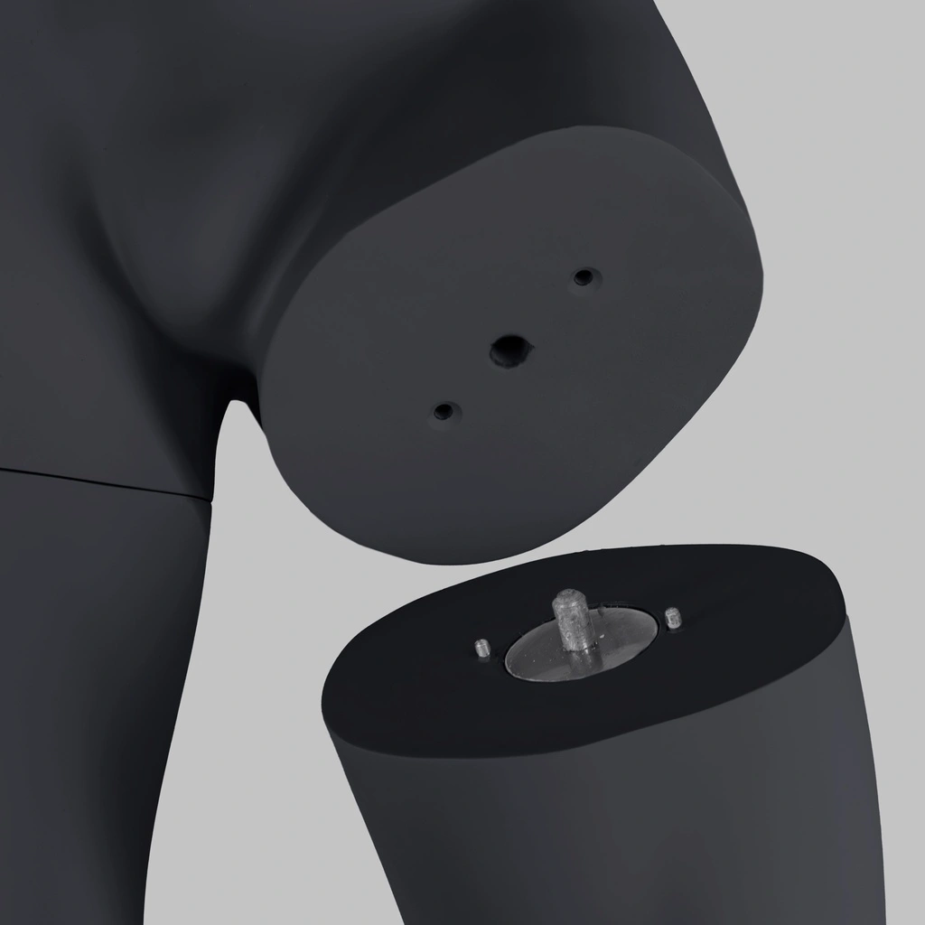 BINK - Tennis and padel sport mannequin, male, graphite grey, stylised head, standing pose 313 