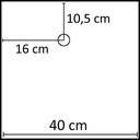 Vierkante voetplaat voor etalagepop 40x40 cm, RVS