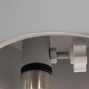 Sport damesbuste zonder benen, grijs, metalen sokkel, abstract hoofd, pose 251