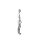 Witte abstracte kinderetalagepop, met abstract hoofd, 12 jaar, wit, pose CM311