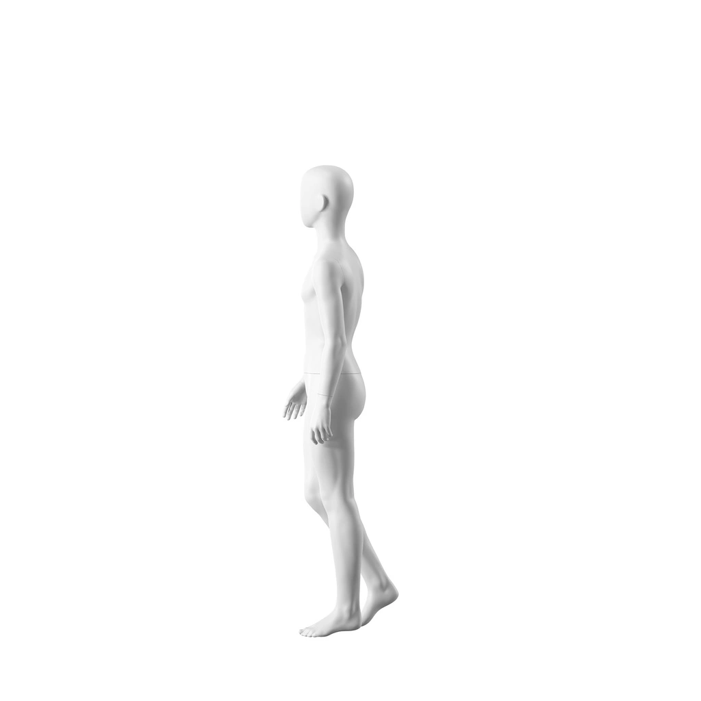 Witte abstracte kinderetalagepop, met abstract hoofd, 12 jaar, wit, pose CM312