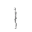 Witte abstracte kinderetalagepop, met abstract hoofd, 12 jaar, wit, pose CM313