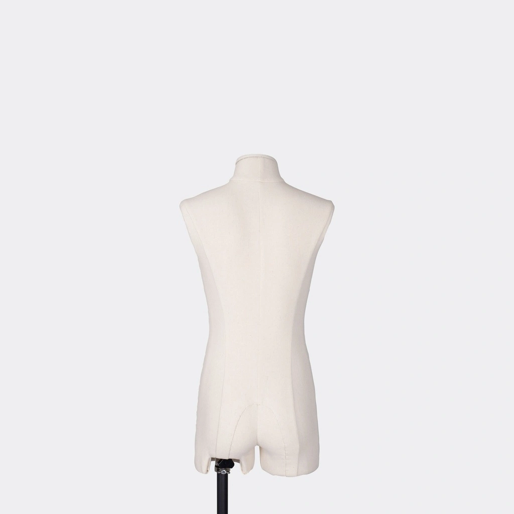 BINK - Dress form with legs, child, 8 years, covered with ecru woven fabric, removable abstract head