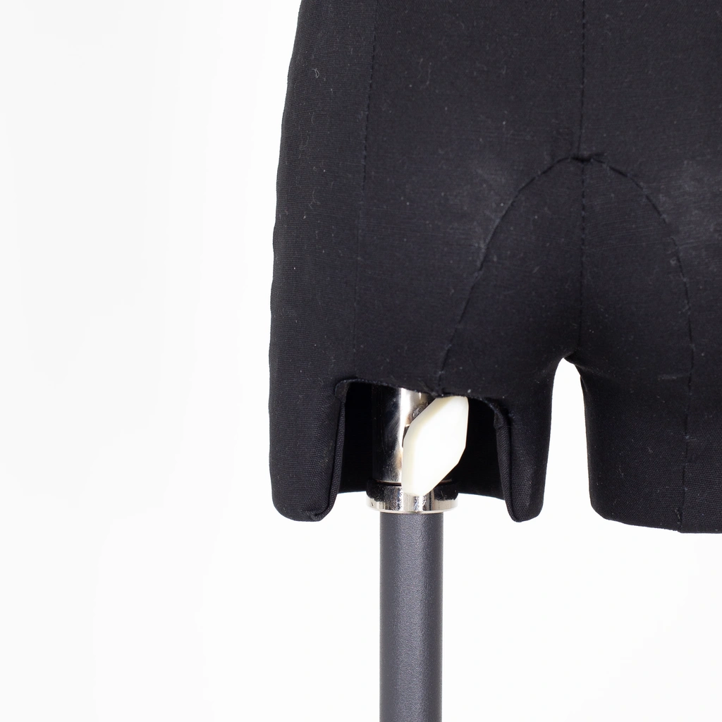 BINK - Dress form with legs, child, 4 years, covered with black woven fabric, removable abstract head