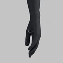 Lopende sport dames mannequin, grafiet grijs, gestilleerd hoofd, staande pose 04