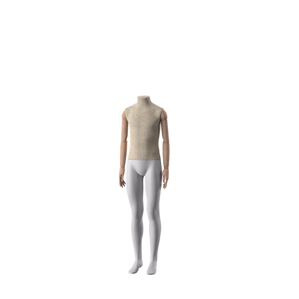 Halsplaatje voor kinderfiguur 10J, beige stof, Maison Marlu   